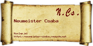Neumeister Csaba névjegykártya